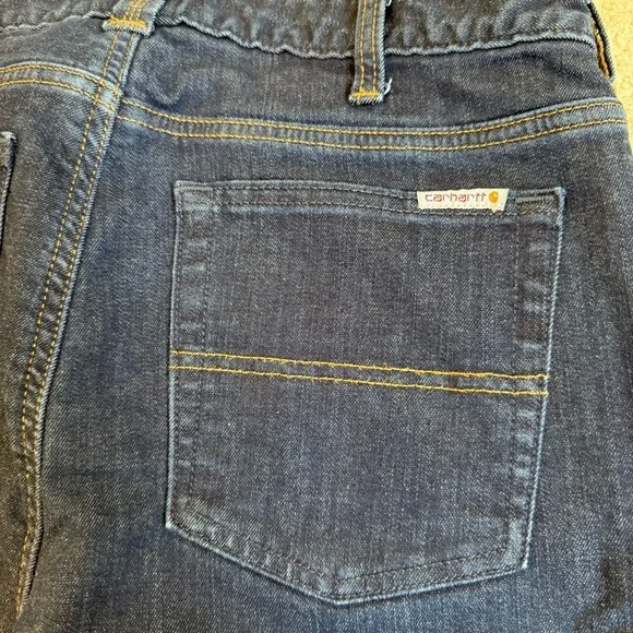 Carhartt Women’s Original Fit Flannel Lined Jeans Size 8 Straight Leg Dark Wash - Picture 6 of 11